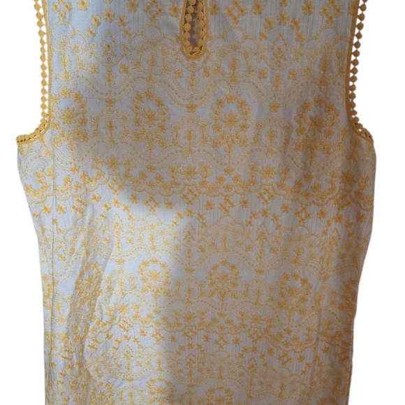 Chelsea and Violet Yellow Lace Sleeveless Dress sz S Boho vintage inspired - Picture 4 of 9